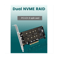 thumbnail image 5 of PCI-E X8 Double Disk Card NVME M.2 M KEY SSD Expansion Adapter Extended Dual NVME PCI-E X8 Split Card, 5 of 5
