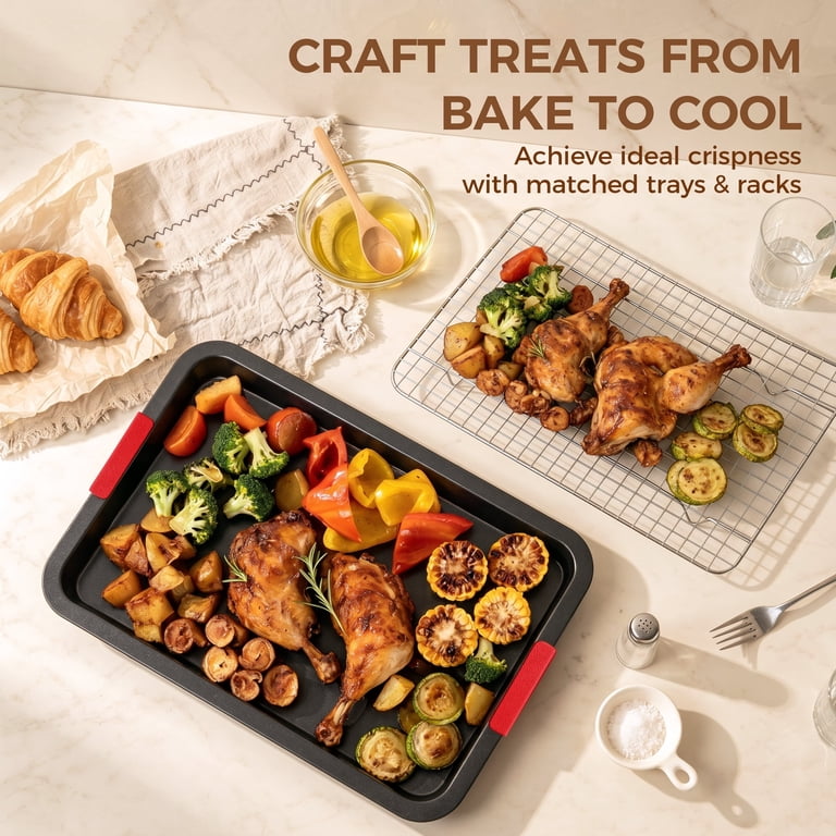 Kikcoin 4-Piece Baking Sheets Set with Cooling Rack photo 7