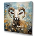 thumbnail image 2 of Designart "Yellow Goat Blooms in a Meadow" Animals Wall Art - Modern Yellow Goat Entryway Wall Art, 2 of 6