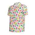 thumbnail image 3 of Daiia Tulips Flowers Pattern Men’s Polo Shirts,Solid Deck Shirt,Classic Fit, Breathable Cotton Polo for Casual and Sport Wear-, 3 of 9