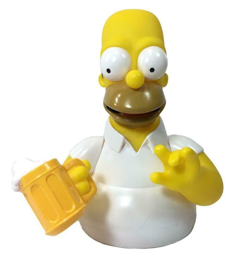 The Simpsons Family Homer Bust Licensed Piggy Coin Bank with Doughnut 