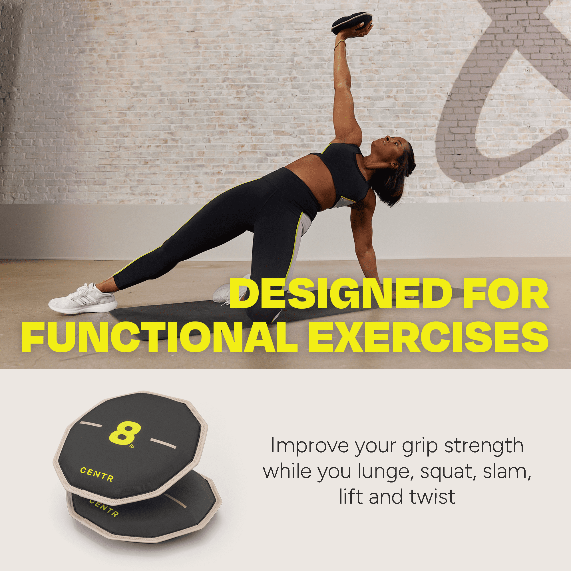 Centr By Chris Hemsworth Sand Bags, Long-Lasting Neoprene Free Weights, 8 lb, 2-Pack + 3-Month Membership