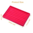 thumbnail image 2 of Velvet 7 Slots Jewelry Trays Stackable Tray Box Showcase for Rings Earrings Studs Rose Red, 2 of 8