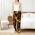 thumbnail image 6 of Lsque Orange Lightning Print Women's Pajama Pants, Lounge Pant - Comfortable Home Wear,Elastic Waistband, Stylish Design-XX-Large, 6 of 9