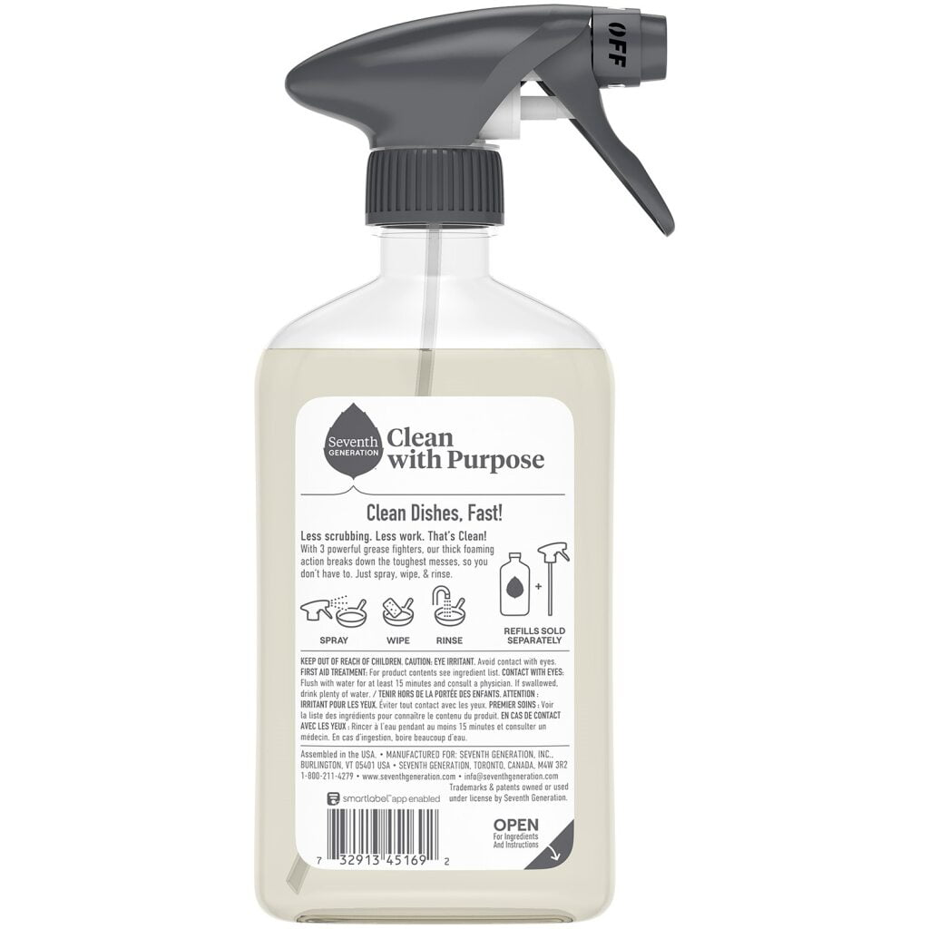 Seventh Generation Power+ Foaming Dish Spray 6-Pack, Mandarin Orange Scent, 16 Oz Ea