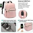 thumbnail image 6 of Lovevook Laptop Backpack for Women, 15.6" Quilted Travel Backpack with Anti-Thief Pocket, Teacher Backpack Book Bag Nurse Bag Purse with USB-Lovely Pink, 6 of 8