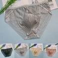 thumbnail image 3 of Men Lingerie Seamless See-through Briefs Pouch Underpants Underwear, 3 of 9