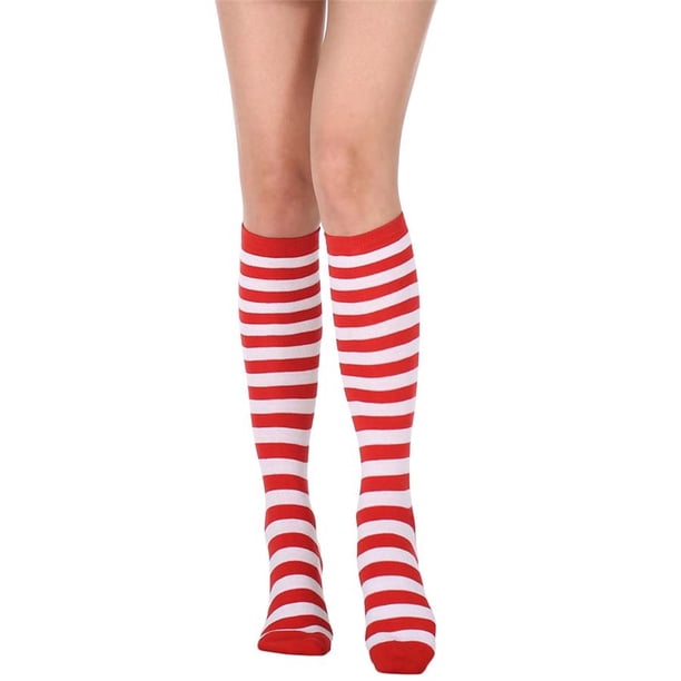 Jumpingount Calcetines a rayas hasta el muslo, calentadores para piernas, Día de San Valentín, accesorios para mujer para diario, fiesta de Halloween, Type3 Jumpingount AP008903-24