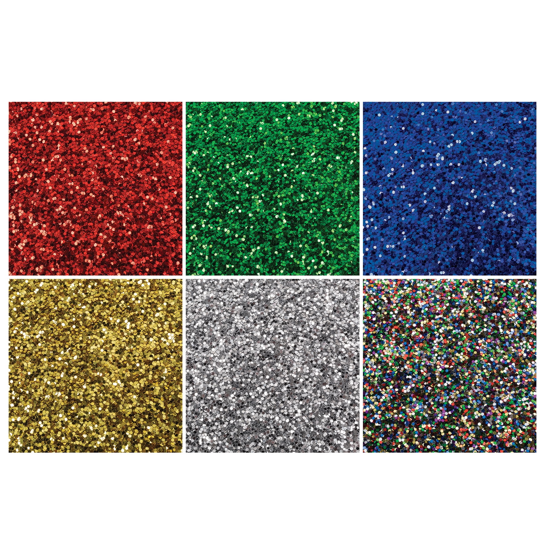 Spectra Glitter Sparkling Crystals, 6 Assorted Color Jars, 4 Oz.