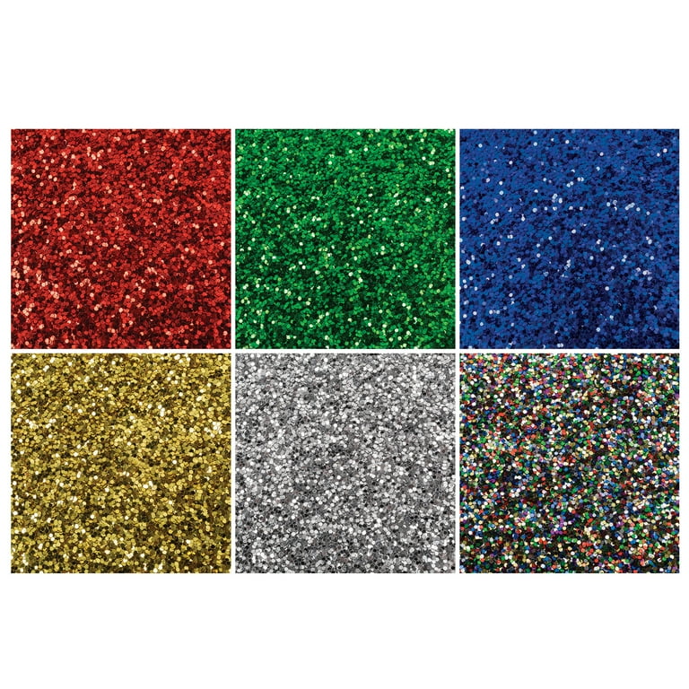 Spectra® Glitter Sparkling Crystals, 6 Assorted Color Jars, 4 Oz