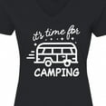 thumbnail image 4 of Inktastic It's Time for Camping with Camper Women's V-Neck T-Shirt, 4 of 5