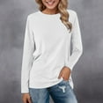 thumbnail image 2 of CNKOO T-Shirts Confortables pour Femmes Hauts Quotidiens Col Rond Manches Longues Blouse Imprimée Florale Décontractée Tunique Col Pull, 2 of 4