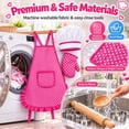 thumbnail image 4 of Rirool Kids Cooking Set, 11-Piece Pink Polka Dot Chef Dress-Up and Baking Role Play Kit with Apron, Hat, Mitt, Pot Holder, Whisk, Rolling Pin, Spoon and 4 Cookie Cutters, Ages 3-6, 4 of 8
