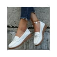 thumbnail image 6 of Fangasis Women Flats Lightweight Boat Shoes Slip On Loafers Nurse Casual Moccasin White 5.5, 6 of 8