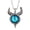 Blue with chain, variant on Men's Stainless Steel Gothic Biker Unique Purple Evil Eye Oxhorn Pendant Necklace, Vintage Punk, No Chain
