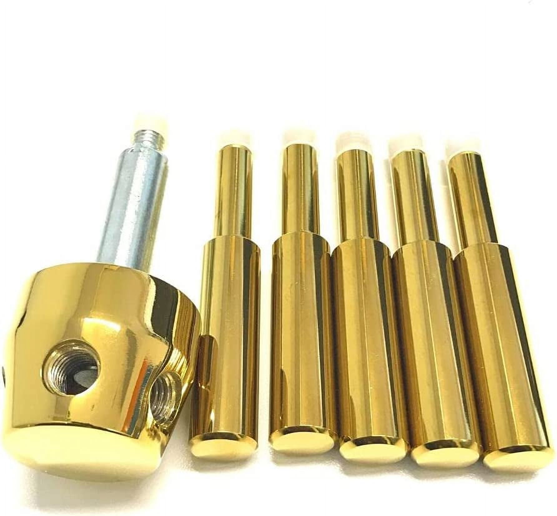 Heavy-Duty and Stylish Gold Round 5 Spoke 105mm Length Gold Safe Handle for Strong Box, Gun Safes and Vault Doors, Zinc Alloy