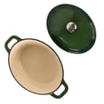 thumbnail image 5 of BergHOFF Neo Cast Iron 8qt. Oval Dutch Oven 13" with Lid, Green, 5 of 9