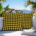 thumbnail image 3 of Throw Pillow Covers 20x20 Inch Set of 2, Black Yellow Plaid Waterproof Outdoor Pillow Covers, Retro Country Buffalo Check Gingham Decorative Cushion Pillowcases for Couch, Sofa, Bed, Garden, Patio, 3 of 9