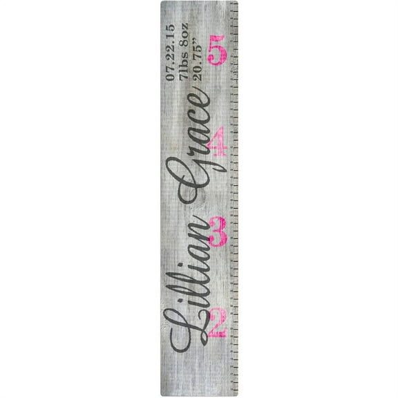 Personalized Her Name Sticky Removable Growth Chart Canvas