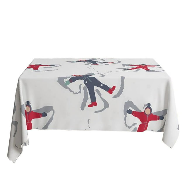 Christmas Tablecloth Dustproof Add Atmosphere Square European Style Creative Printing Table Protector Cover Daily Use