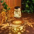 thumbnail image 2 of 2 Pack Solar Lanterns Outdoor Waterproof Birthday Gifts for Women Mom Grandma, Hollowed-Out Metal Hummingbird Hanging Solar Lantern Lights Outdoor Decor, 2 Modes Lights Decor for Yard, Patio, 2 of 5