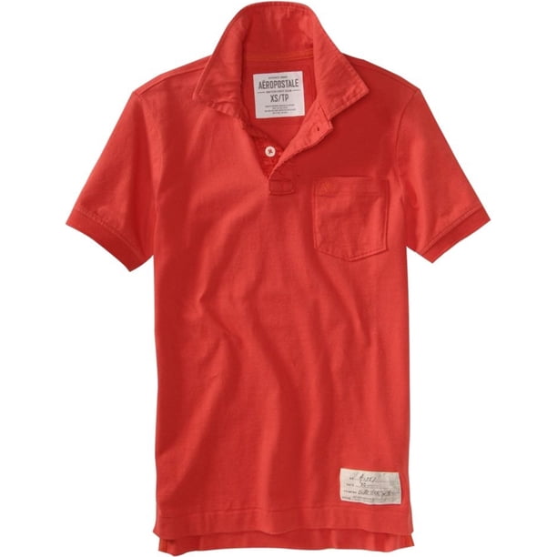 Aeropostale - Polo de rugby con bolsillo para hombre, color rojo, XXL
