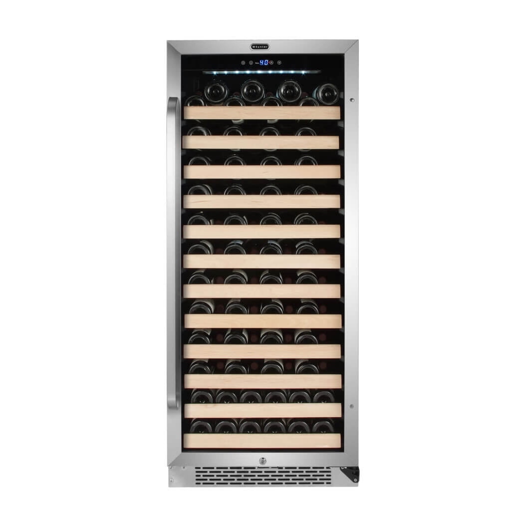Whynter 100 Bottle 12 Shelf Built In Wine Refrigerator, Stainless Steel