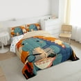 thumbnail image 3 of Feelyou Cartoon Dinosaur Teens Queen Comforter Set, Kawaii Ramen Dino Bedding Sets, Japanese Anime Animal Reversible Bedding Comforter Set, Lightweight Room Decor, 3pcs, 3 of 8