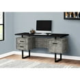 thumbnail image 3 of Home Office Furniture - 60" Computer Desk, Black And Grey Concrete Laminate, Metal, With Storage And File Drawer For Optimal Functionality Desk Use 2 Drawers Space Organization, 3 of 3