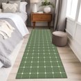 thumbnail image 3 of Green Gingham Runner Rug 2x6 FT,Non Slip Hallway Rugs,Modern Minimalist Geometric Plaid Washable Soft Floor Carpet Non-Shedding Throw Runner Carpet Long Rug for Entryway Kitchen Bedside Sliding Door, 3 of 6