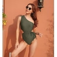 thumbnail image 3 of Cut Out One Piece Swimsuits for Women One Shoulder Bathing Suits Padded Monokini Swimwear, 3 of 7