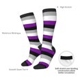 thumbnail image 5 of Women's Knee High Socks Asexuality Pride Flag Outdoor Casual Tube Socks, 5 of 7