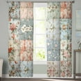 thumbnail image 2 of Elegant Spring Floral Sheer Curtains 72 Inches Long 2 Panels Set, Window Sheer Curtains for Living Room/Bedroom, Summer Botanical Plaid Farmhouse Light Filtering Rod Pocket Curtain 52'' x 72'' x 2, 2 of 7