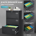thumbnail image 6 of IVV 3-Drawer Lateral Metal File Cabinet with Lock and Keys, 23"L x 17"W x 40"H - Black, 6 of 9