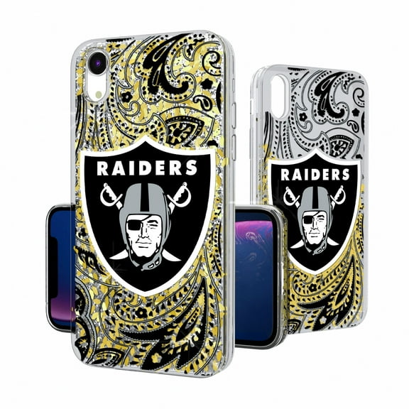 Las Vegas Raiders iPhone Paisley Design Glitter Case