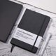 thumbnail image 5 of Diario de cuaderno, papel grueso de tapa dura con cuaderno de cuero sintético para escribir notas, tomar notas, suministros escolares de oficina, 5,7 "× 8,2", negro, 5 of 5