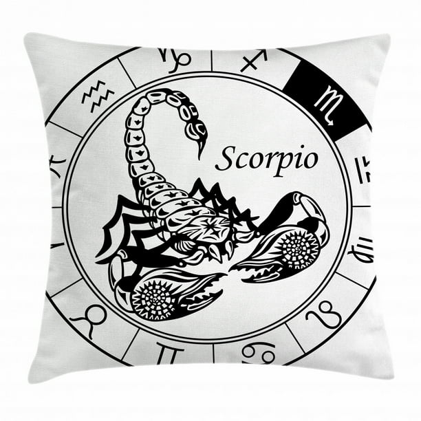 Zodiac Decor Throw Pillow Cushion Cover, Astrology Element Scorpio