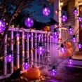 thumbnail image 6 of Halloween Spider String Lights 59 Inch Battery Operated Decor with Purple Clear Bulbs for Indoor Outdoor Home Party Decor, 6 of 6