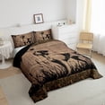 thumbnail image 4 of Feelyou Farmhouse Dog Animal Bedding Comforter Set, Vintage Lodge Cabin Twin Comforter Sets, Rustic Hunting Theme Reversible Bedding Set, Lightweight Room Decor, 2pcs, 4 of 8