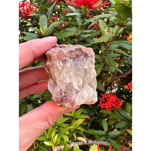 GAF TREASURES Large Red and Brown Calcite Rough Natural Stone, Raw Calcite Rock (Red and Brown Calcite, 1 Piece)