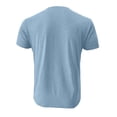 thumbnail image 4 of Mens Chest Pocket Shirt Short Sleeve Henley Collar Shirt Solid Color Cotton Button Front Classic Fit Regular Casual Tee, #02 Light Blue, XL, 4 of 5