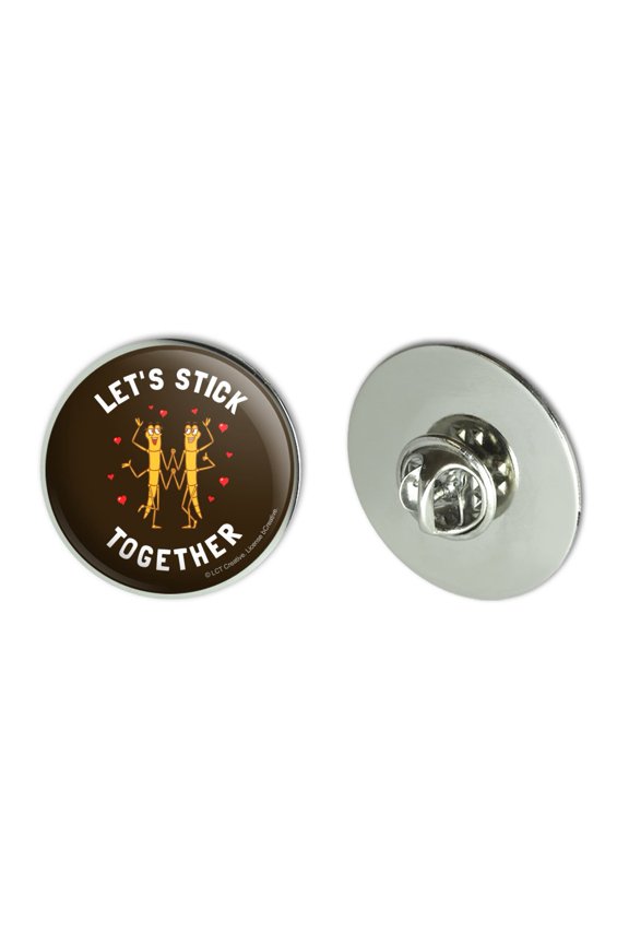 Let's Stick Together Walking Bugs Love Funny Humor Metal 1.1" Tie Tack Hat Lapel Pin Pinback