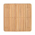 thumbnail image 3 of Armen Living LCPLBTWH Portals Outdoor Square Bar Table In Light Matte Sand with Natural Teak Wood Top, 3 of 5