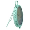 thumbnail image 2 of Teal Blue Oval Antiqued Face Metal Table Clock 19 Inch Metal Split P, 2 of 3