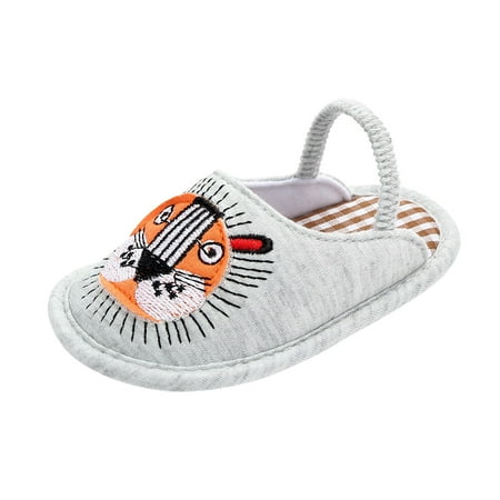 

Toddler Kids Girls Boy Cartoon Indoor Outdoor Floor Non-Slip First Walkers Prewalker Sandals Slipper 0-18M