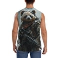 thumbnail image 4 of Xecao Surreal Panda Warrior Print Men's Tank Top: Sleek Sleeveless Tee for Casual Sports and Beach Occasions-3X-Large, 4 of 7