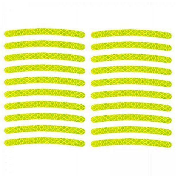Pegatina reflectante para cubo de rueda, accesorio para vehículo de motocicleta, color verde, 4x20x 5 piezas