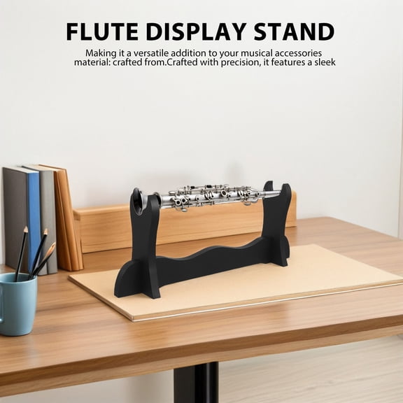 BESTYASH Compact Black Flute Holder Stand and Desktop Organizer with Design for Home and Office Use