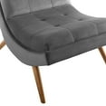 thumbnail image 5 of Ramp Upholstered Performance Velvet Lounge Chair and Ottoman Set Gray, 5 of 7