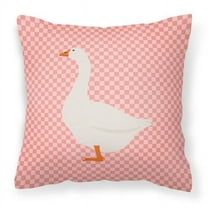 Carolines Treasures BB7892PW1818 Embden Goose Pink Check Fabric Decorative Pillow, 18 x 18 in.